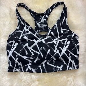 Sage Black and White Sports Bra Size Large
